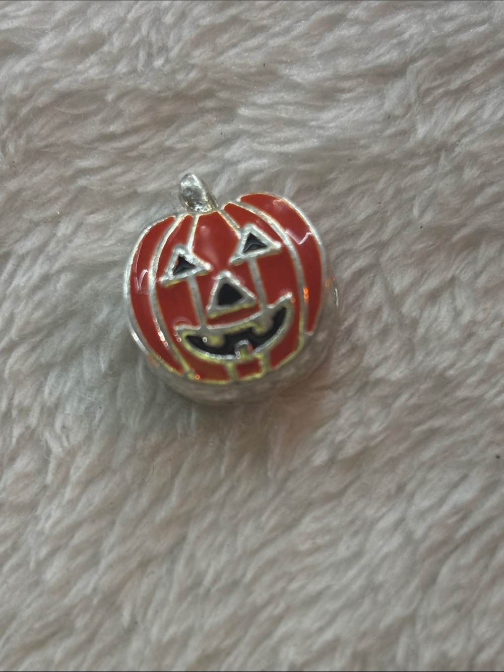 Halloween Pumpkin Enamel Charm - Orange